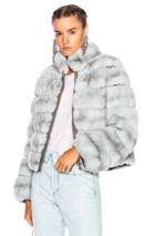 Yves Salomon Rex Fur Jacket In Blue