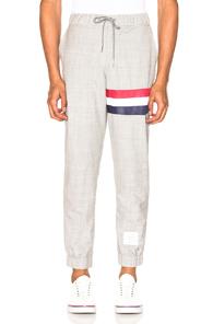 Thom Browne Striped Wool Sweatpants In Gray