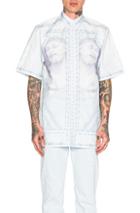 Givenchy Jesus Print Short Sleeve Shirt In Blue
