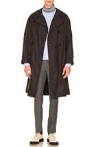 Maison Margiela Waxed Cotton Trench In Black