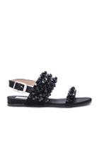 No. 21 Floral Sling Back Sandal In Black