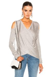 Derek Lam 10 Crosby Cross Front Sweater In Gray