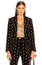 Chloe Horse Embroidered Blazer In Animal Print,black