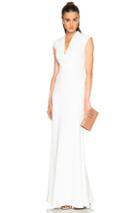 Alexander Mcqueen Large Double Lapel Gown In White