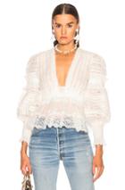 Zimmermann Sunny Smocked Peplum Top In White