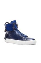 Buscemi 125mm Cavalino High Top Leather Sneakers In Blue