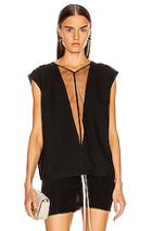 Rick Owens Double V Top In Black