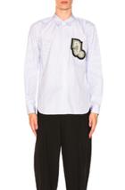 Comme Des Garcons Homme Plus Cotton Shirt In Blue,stripes