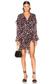 Iro Linger Dress In Black,abstract,purple