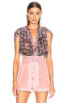 Isabel Marant Ezer Top In Black,floral,pink