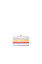 Edie Parker Jean Striped Clutch In Neon,metallics,purple,stripes