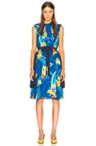 Vetements Printed Sleeveless Double Dress In Abstract,blue,floral