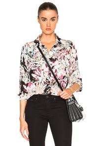 L'agence Margaret Long Sleeve Blouse In Black,floral,pink