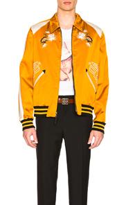 Coach 1941 X Keith Haring Souvenir Varsity Jacket In Floral,orange