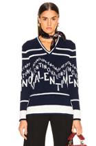Valentino Chevron Sweater In Blue