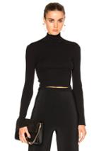 Rosetta Getty Cropped Long Sleeve Turtleneck T-shirt In Black