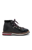 Moncler Leather Blanche Boots In Black