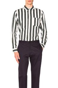 A.p.c. Chemise Alexis In Green,stripes,white
