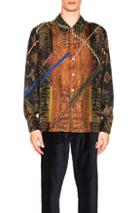 Pierre-louis Mascia Aloe Stampta Shirt In Abstract,animal Print,green,paisley,red