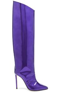 Alexandre Vauthier Alex Patent Knee High Boots In Purple