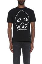 Comme Des Garcons Play Play Emblem Cotton Tee In Black