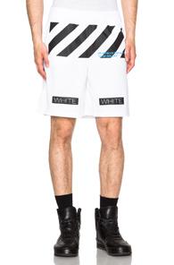 Off-white Blue Collar Mesh Shorts In White