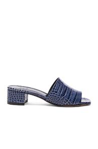 Maryam Nassir Zadeh Leather Sophie Slide Heels In Blue,animal Print