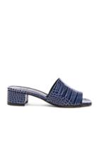 Maryam Nassir Zadeh Leather Sophie Slide Heels In Blue,animal Print