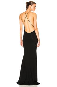 Alexandre Vauthier Cross Back Gown In Black