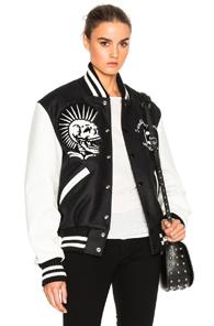 R13 Vintage Varsity Jacket In Black