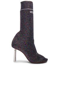 Vetements Lurex Sock Ankle Boots In Purple,metallics