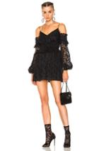 Francesco Scognamiglio Off The Shoulder Lace Mini Dress In Black