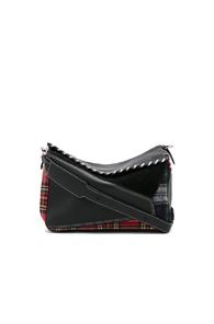 Loewe Tartan Xl Puzzle Bag In Black