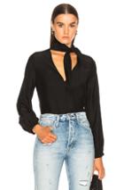 Frame Open Scarf Top In Black