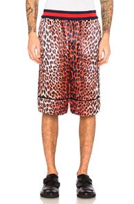 3.1 Phillip Lim Reversible Leopard Shorts In Animal Print,orange,black