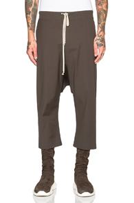 Rick Owens Drawstring Cropped Pants In Gray