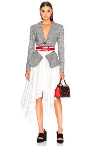 Monse Glen Plaid Jacket Dress In Checkered & Plaid,black,white