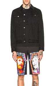 Givenchy Destroyed Denim Jacket In Black