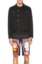 Givenchy Destroyed Denim Jacket In Black