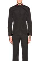 Givenchy Embroidered Band & Star Collar Shirt In Black