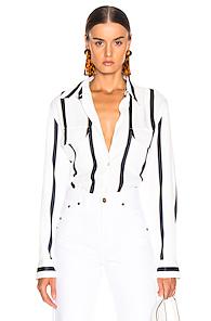 Equipment New Signature Top In Blue,stripes,white