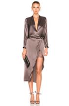 Michelle Mason Long Sleeve Dress With Slip In Purple