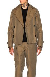 Kolor Crop Trench Jacket In Green