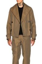 Kolor Crop Trench Jacket In Green