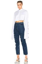 Y Project Cropped Button Down Shirt In White