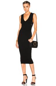 James Perse Heavy Rib V-neck Dress In Black