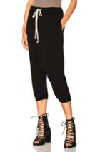 Rick Owens Cropped Drawstring Pant In Black