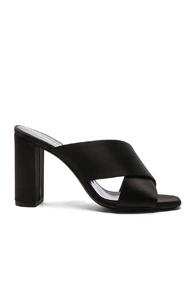 Saint Laurent Satin Loulou Mules In Black