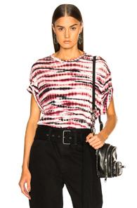 Proenza Schouler Tie Dye Tissue Jersey Short Sleeve Tee In Blue,ombre & Tie Dye,purple