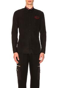 Givenchy Long Sleeve Embroidered Shirt In Black